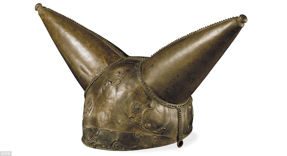 A forthcoming exhibition at the British Museum aims to iron out myths surrounding the Celtic people and will use extraordinary objects to tell their story. This horned helmet dating to between 150 and 50 BC, which was found in the River Thames is one star of the show. Julia Farley, of British Museum, said: 'I think the Celts have got a pretty solid claim to the quintessential horned helmet'
