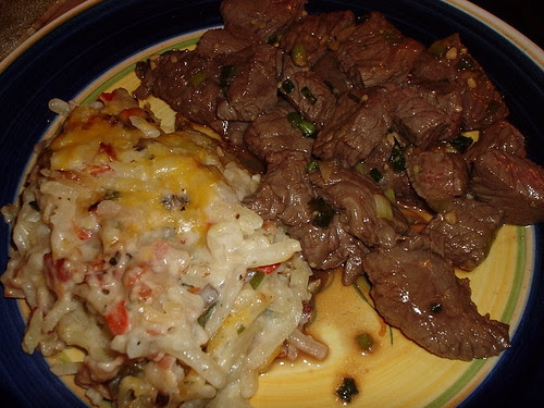 Hashbrown Casserole and Asian Beef