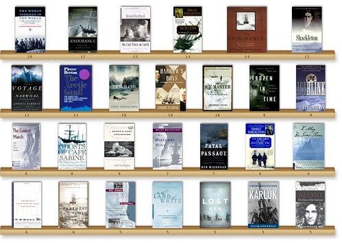 Regal mit Buechern zur Polerforschung von LibraryThing