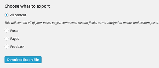 Exporting data from WordPress.com in XML format Exporting data from WordPress.com in XML format