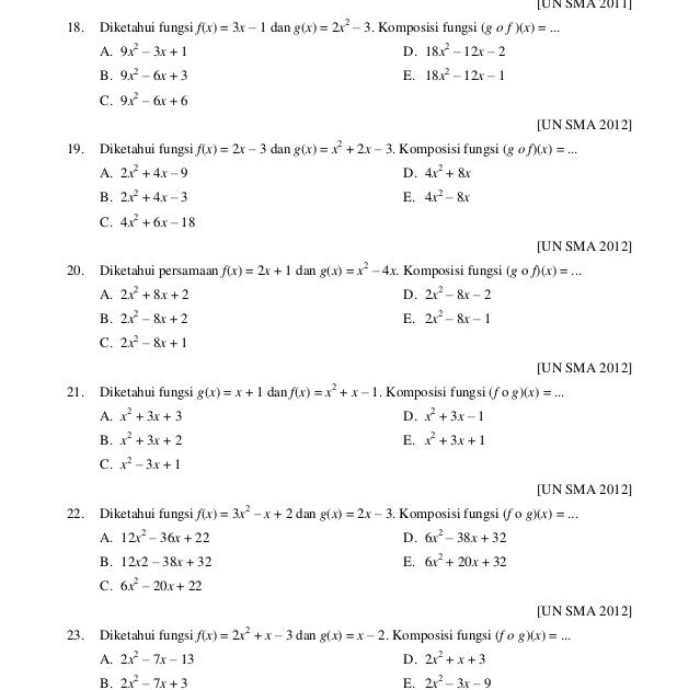 Soal Fungsi Kuadrat Smp Kelas 9 Kurikulum 2013