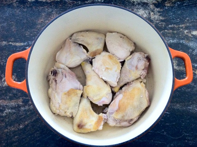 Browned Pieces of Chicken, Turned
