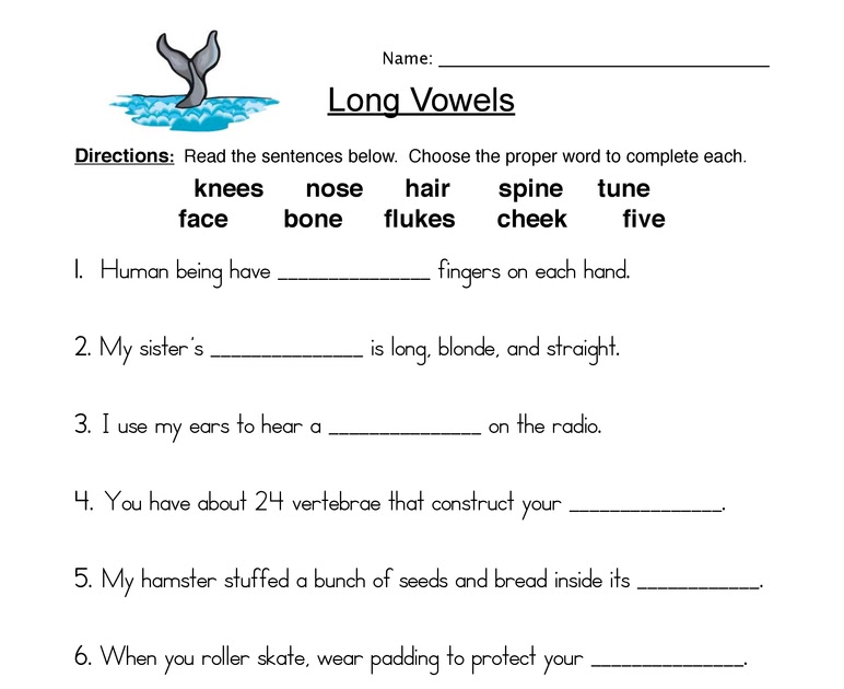 Long Vowels Worksheets For Grade 2 - Advance Worksheet