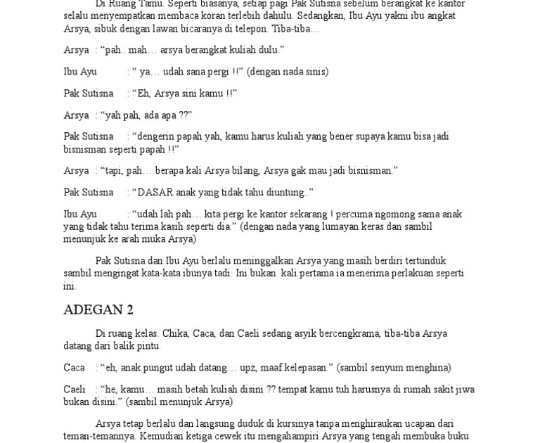 Contoh Naskah Drama Pendek Untuk 6 Orang Berbagai Naskah