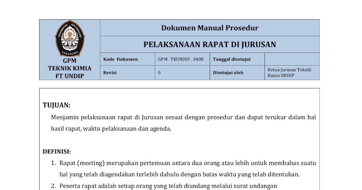 Susunan Acara Rapat Kerja Osis