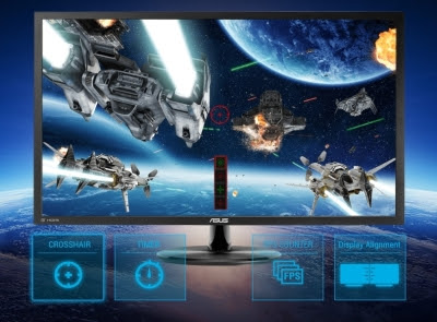 Fadenkreuz und Bildrate sind per Monitor-Menü einblendbar.