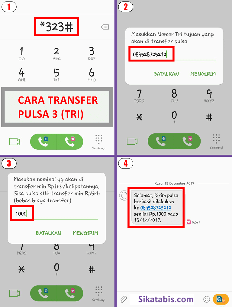 Cara Transfer Pulsa 3 (Tri) Gratis 2018 • Sikatabis.com