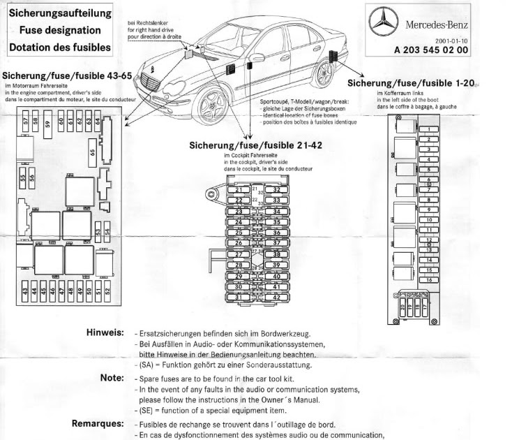 Mercede Benz C240 2003 Fuse Diagram - Wiring Diagram