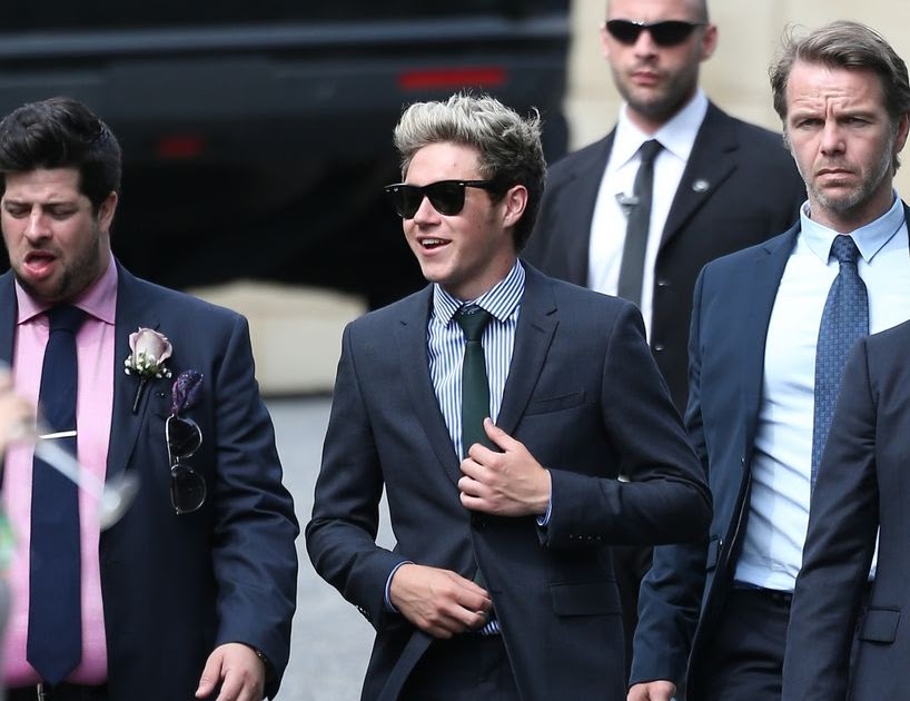 One Direction wedding! Band don their smartest suits and shades as Louis Tomlinson&#39;s mum marries