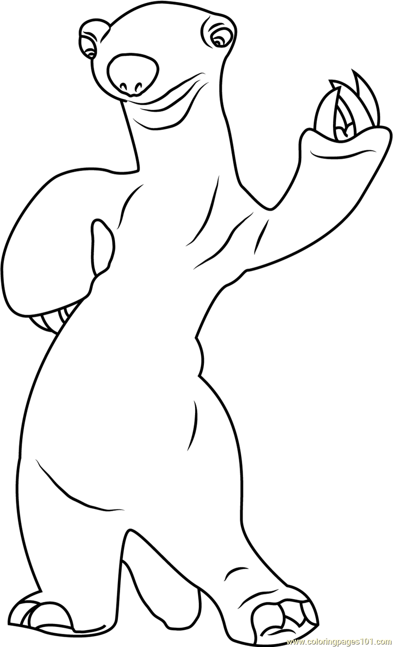  Giant Sloth Coloring Page for Adult