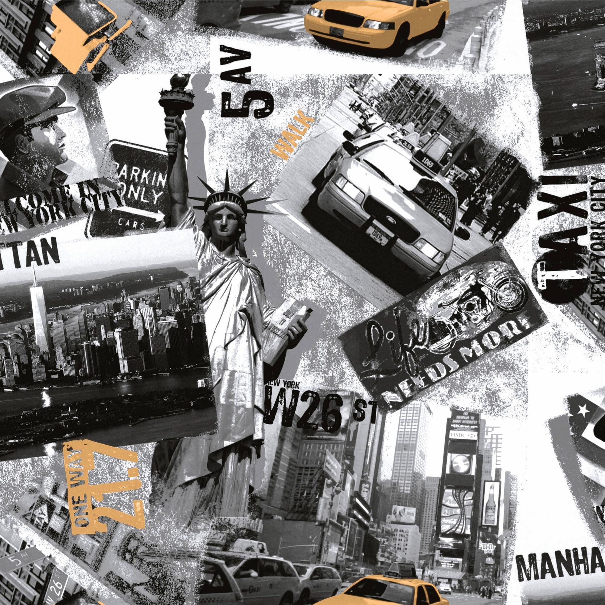 Ideco Home Liberty Nyc Sepia Photographic City Motif Wallpaper Ideco Home Liberty Nyc Sepia Photographic City Motif Wallpaper