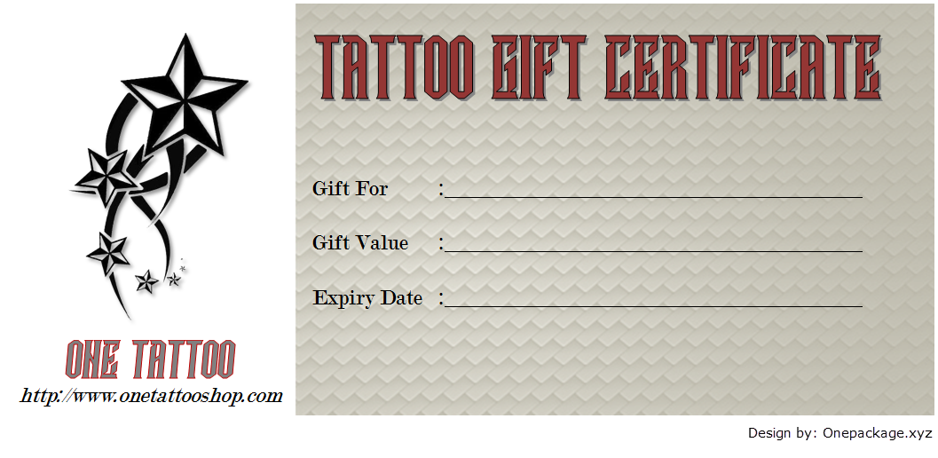 Free Printable Tattoo Voucher Template Pdf