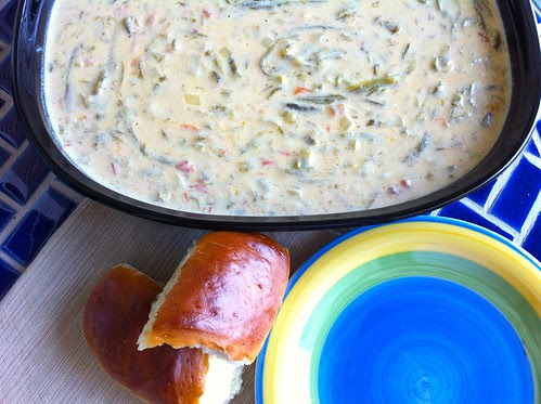 Roasted Green Chiles with Buttermilk and Cheese Overhead