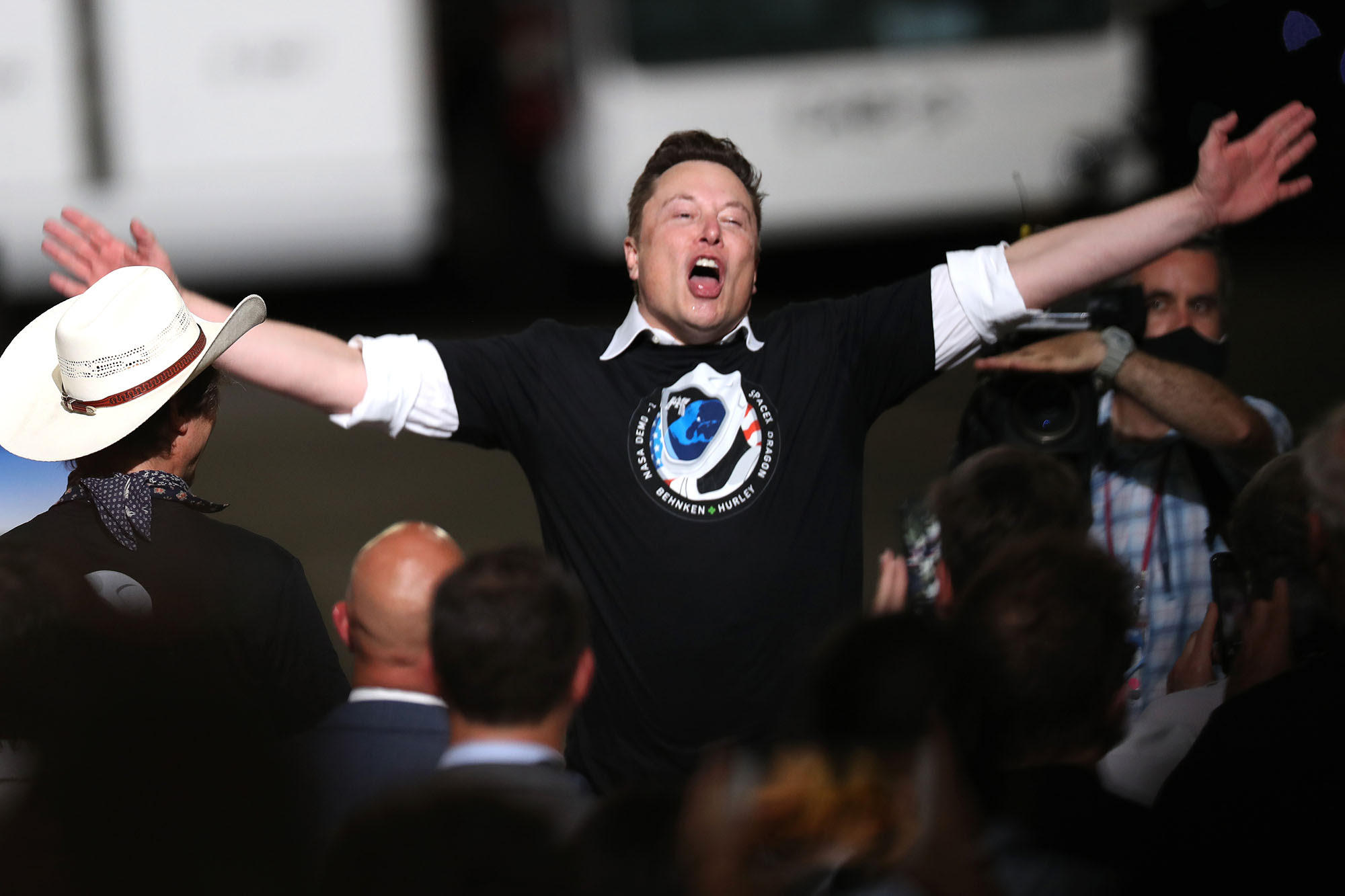 Elon Musk 'overcome with emotion' after SpaceX's 1st astronaut launch