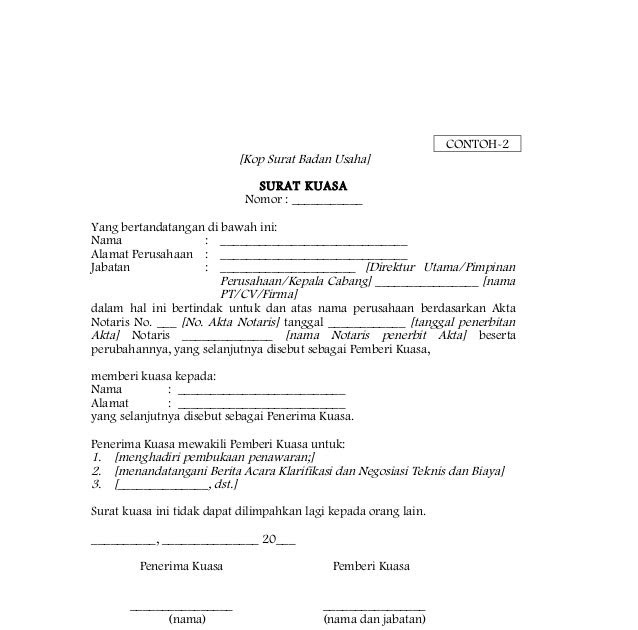 Contoh Surat Kuasa Pengurusan Bpjs Kesehatan
