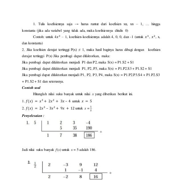 Contoh Soal Polinomial