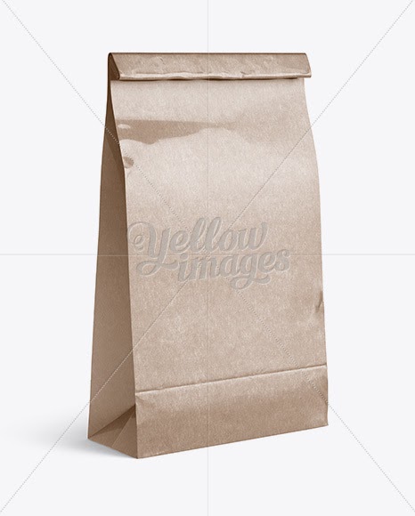 Download Download Glossy Kraft Paper Food Snack Bag Mockup Halfside View Psd PSD Mockup Templates