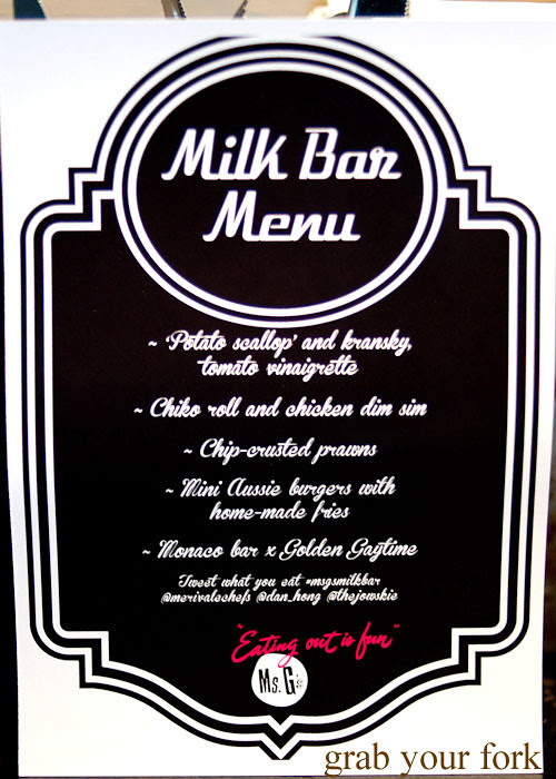 milk bar memories menu at ms g's, potts point
