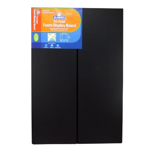 ukla Elmer's TriFold Foam Display Board, 36 x 24 Inches, Black (902091)