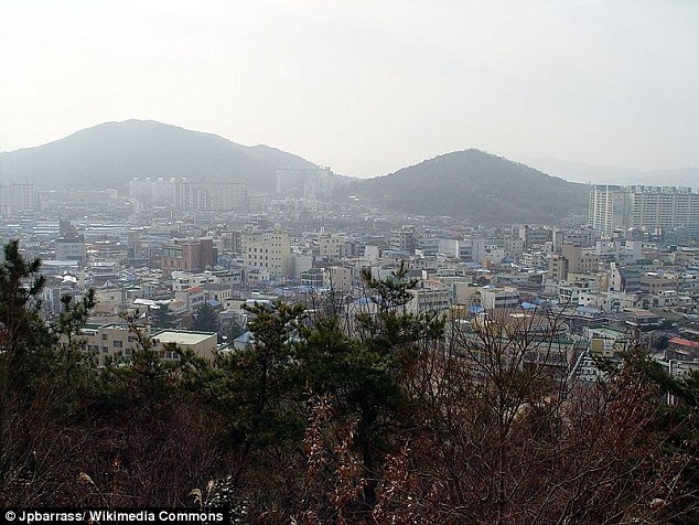 Scene of the crime: The teacher was arrested by police for child abuse and has since left the boarding school in Jeongeup, North Jeolla Province (above), after a protest by other teachers