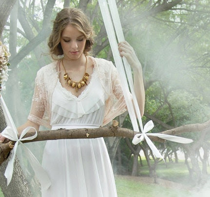 L- XL size- Peach wedding lace shrug (4 options shawl brides collection) bridal bolero