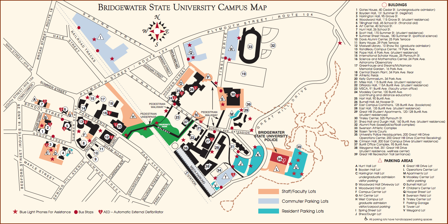 Bridgewater State University Campus Map  World Map Gray