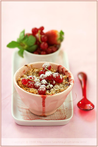 Stewed Fruit and Custard Crumble