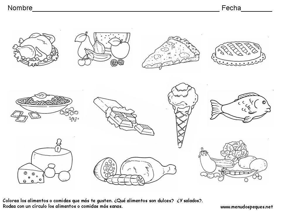 Imagenes De Alimentos De Origen Animal Vegetal Y Mineral Para Colorear