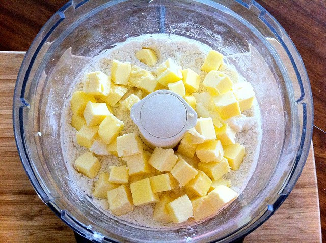 Cubed Butter Added to Flour