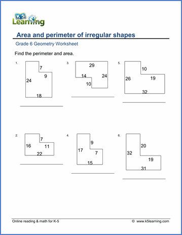 6th Grade Math Worksheets On Area And Perimeter