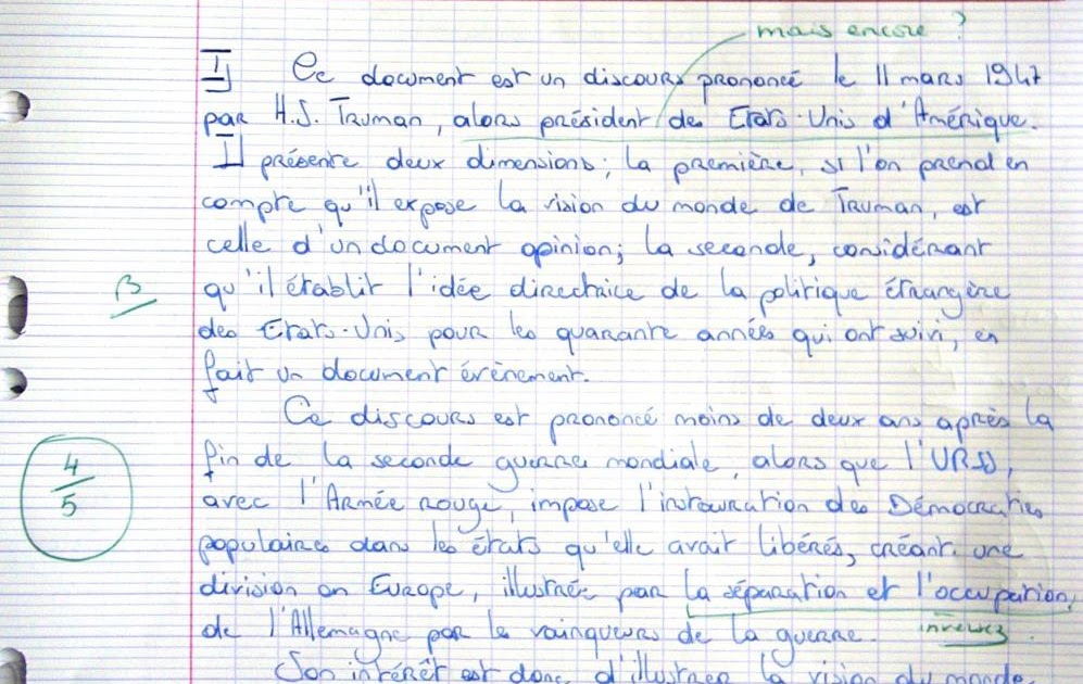 Analyse De Document Histoire 1ère S Exemple - Exemple de ...