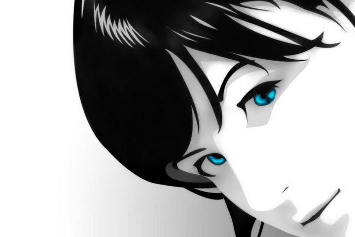 Gambar Anime Keren Perempuan Hitam Putih - Anime Wallpapers