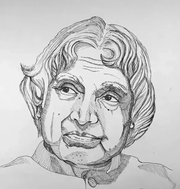 Portrait Drawing Of Apj Abdul Kalam