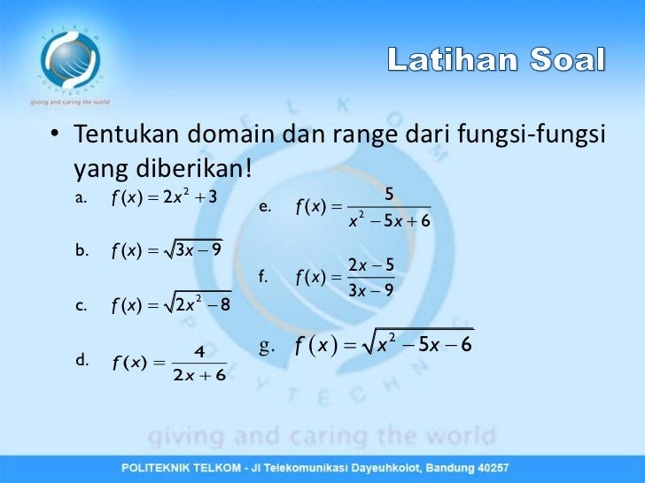 Contoh Soal Domain Dan Range Kalkulus