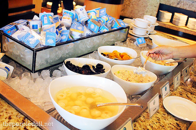 Yogurt and fruits for breakfast at Cafe d'Asie