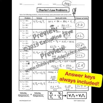 Charles Law Problems Worksheet Answers - worksheet