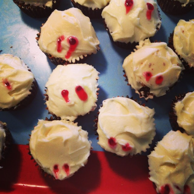 a vampire bit our cupcakes. #halloweenfest
