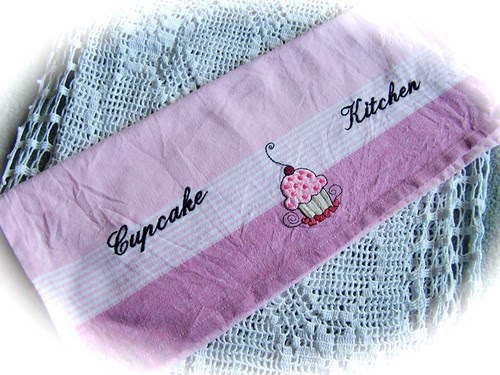 A cupcake tea towel.