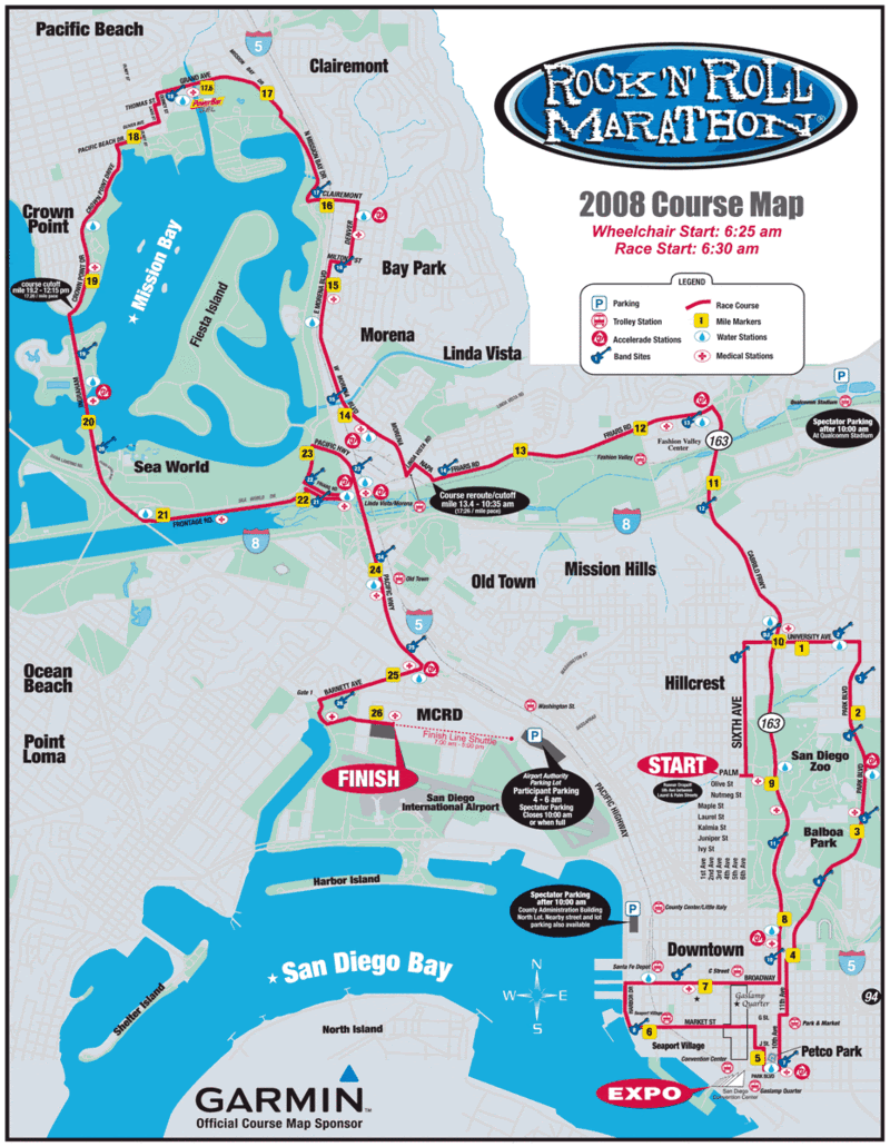 San Diego Marathon Map Tourist Map Of English