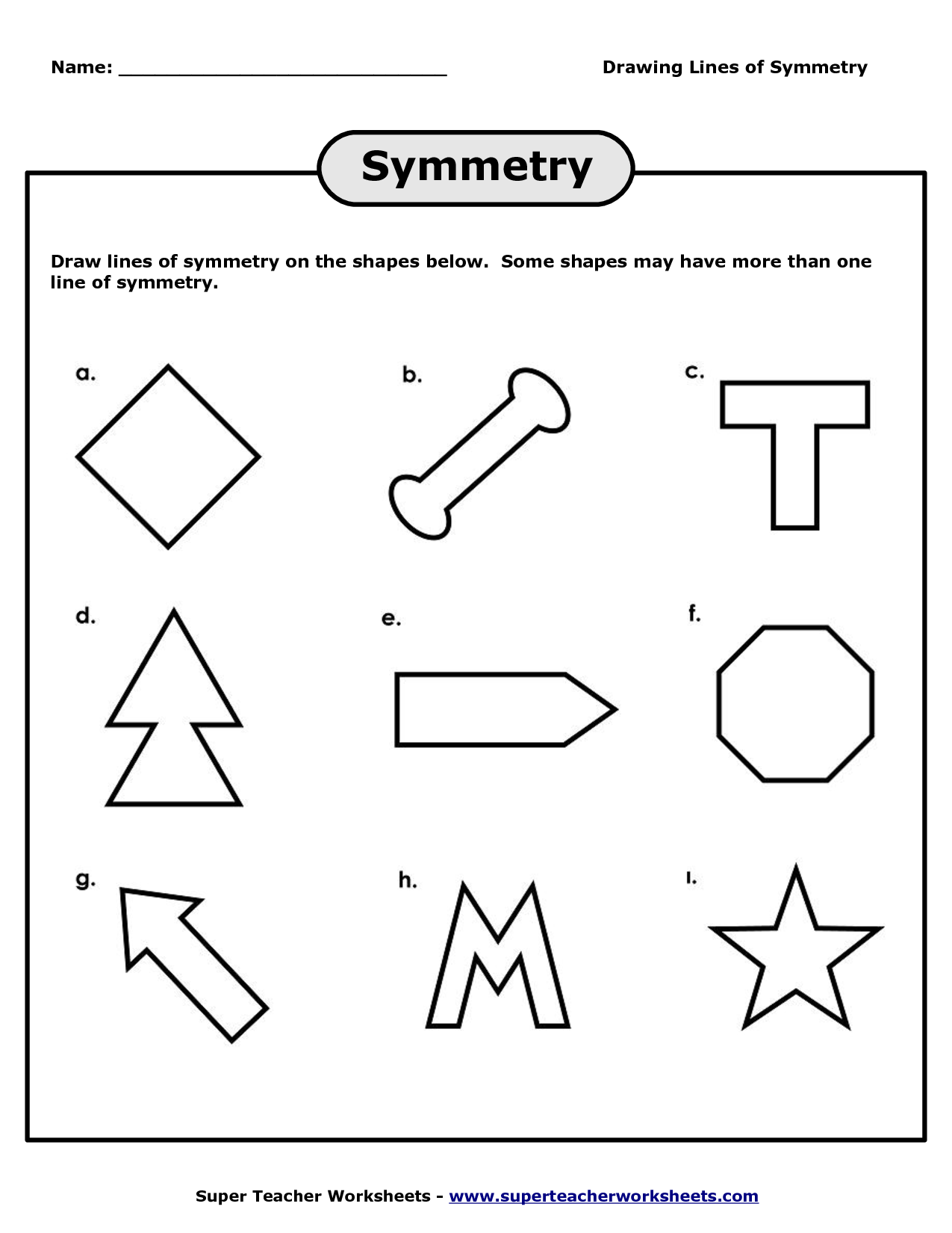 Rotational Symmetry Worksheets With Line Of Symmetry Worksheet