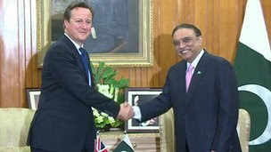 David Cameron and President Asif Ali Zardari