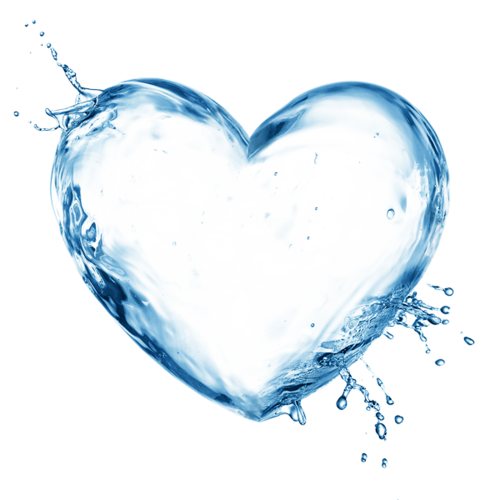 COEUR BLEU. un joli coeur d'eau