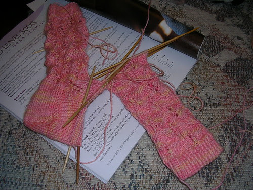 Embossed Leaves in progress