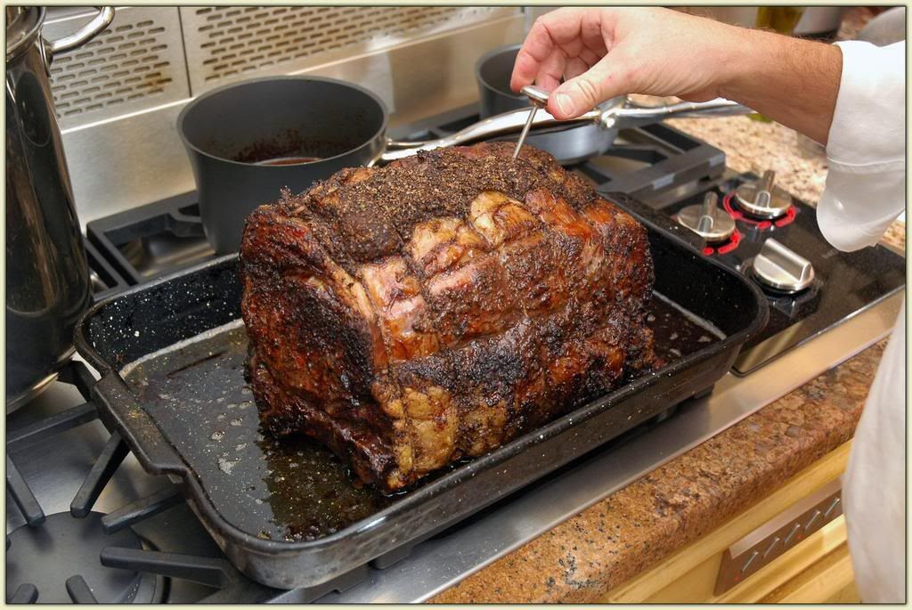 Checking the Roast Beef