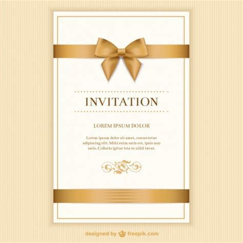 Retro invitation card with a ribbon Vector Free Download Retro invitation card with a ribbon Vector Free Download