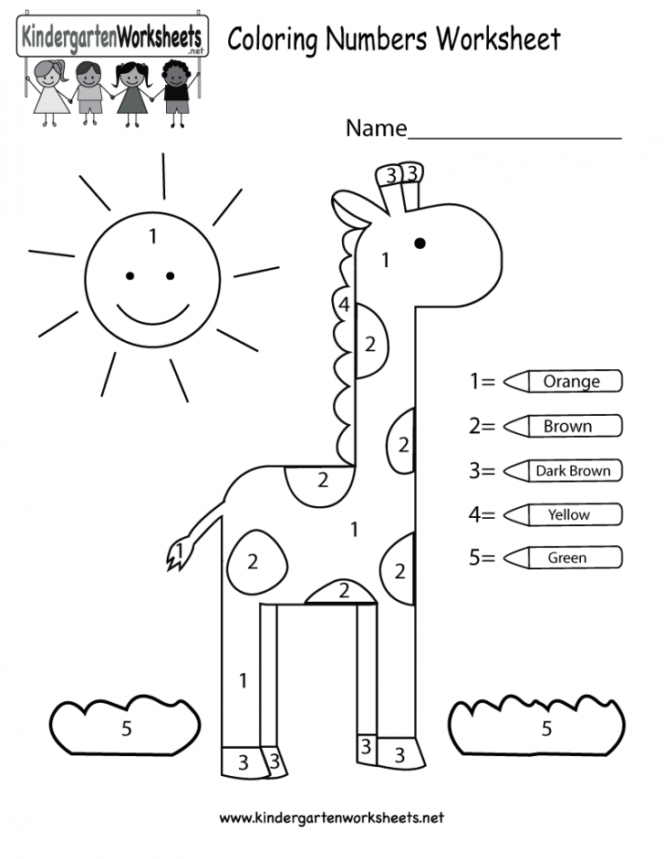 Free Printable Kindergarten Color By Number 1-5