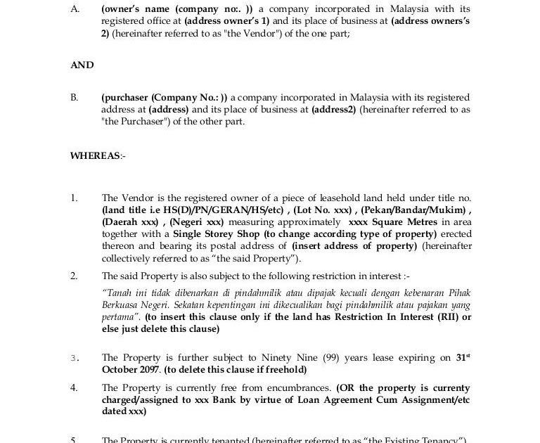 Stamping Fee For Contract Agreement In Malaysia / Stamp duty on a