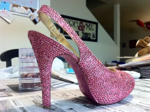 swarovski diy wedding shoes sparkle glitter rhinestone purple Shoes8