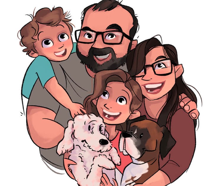 Anime Family Portrait Of 4 / COM2015 - Happy Family 4 by Kazenokaze on