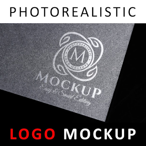 Download Free Logo Mockup Stamped Silver Logo On Dark Gray Card Psd Template PSD Mockups.